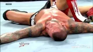 Daniel Bryan Running High Knee on Randy Orton - Raw - September 9, 2013