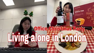 Living alone in London l Christmas party in the office, Korean girl vlog