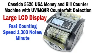 cassida 5520 uv/mg money bill counting machine Add & Batch Mod Large LCD Display Speed 1300 Notes/Mt