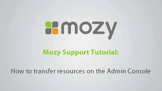 How to transfer resources in the Admin Console