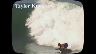 old footage of kelly slater and taylor knox surfing a contest at lower trestles.  4K.
