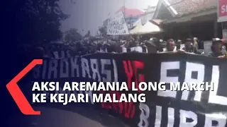 Tuntut Keadilan atas Tragedi Kanjuruhan, Ratusan Aremania Long March ke Kejaksaan Negeri Malang