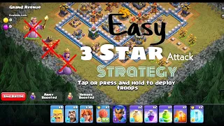 Grand Avenue Easy 3 Star Attack Strategy ( Th9,Th10 & Th11 ) #Clash_of_clan