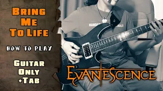 Evanescence - Bring Me To Life | GUITAR ONLY + TABS on screen | HOW TO PLAY