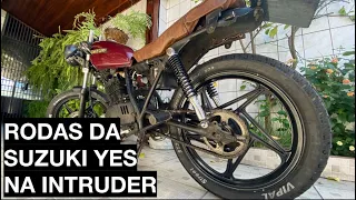 Suzuki Intruder 125 Cafe Racer - Instalando As Rodas Da Suzuki Yes 125 Aro 18