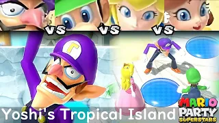 Mario Party Superstars Waluigi vs Luigi vs Peach vs Daisy in Yoshi's Tropical Island (Master)