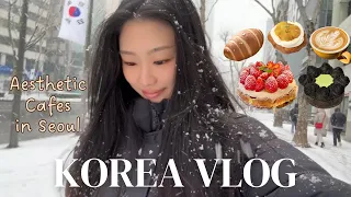 Korea vlog 🍰 Winter in Seoul, Cafe Hopping, Seongsu-dong, Snowing in Korea