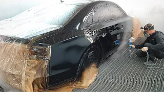 Car painting | Audi A8 | Water base Cromax Pro Sata 5000 RP | Clear coat Lechler Mc405 Iwata ws400