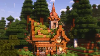 Minecraft: How to Build an Unique Fantasy House I EASY Survival Tutorial & Super Relaxing