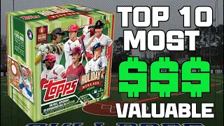 TOP 10 MOST VALUABLE CARDS IN 2023 TOPPS HOLIDAY