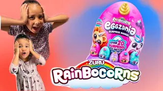 Rainbocorns eggzania surprise mania toy review! Over 20 surprises to hatch!!