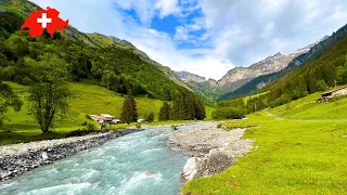 🇨🇭 A Beautiful Swiss Village Tour 🌞 Relaxing Walk: Altdorf Waterfall, Lauterbrunnen Switzerland