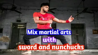 Mix martial arts with sword and nunchucks