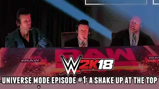 WWE 2K18 UNIVERSE MODE EPISODE #1: A Shake up at the top.