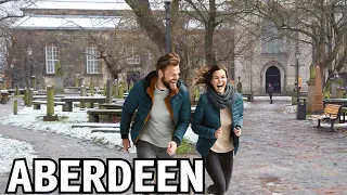 Morning Walk in Aberdeen After Snowfall | Scotland