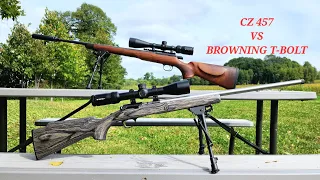 CZ 457 VS BROWNING T-BOLT 50 YARD, GETTING READY FOR SQUIRREL SEASON!!!