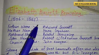 Elizabeth Barrett Browning in Hindi Biography | Robert Browning | Victorian Age |