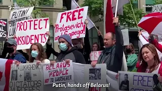 Belarusian Protesters In Canada: 'Putin, Hands Off Belarus!'