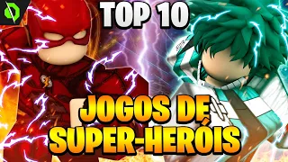 DIVERTIDOS! TOP 10 MELHORES JOGOS de SUPER HERÓI do ROBLOX!