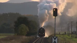 Dampfloks BR95 , BR 44 und BR 41 mit 2500t Güterzug Ausfahrt Immelborn und bei Oberrohn