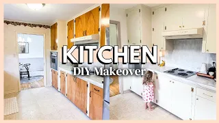 DIY KITCHEN MAKEOVER | fixing up our 1960’s kitchen & painting kitchen cabinets *before & after*