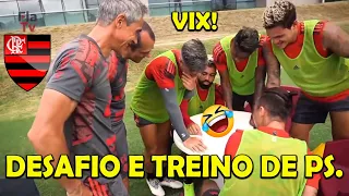 PAULO SOUSA FEZ DESAFIOS COM OS JOGADORES DO FLAMENGO - TREINO FLAMENGO.