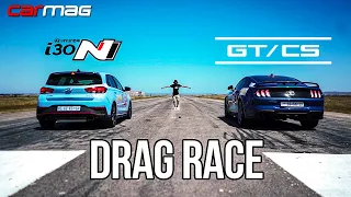 DRAG RACE i30n vs Mustang GT CS