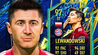 5⭐ WEAK FOOT! 😍 97 TOTS Lewandowski Player Review - FIFA 22 Ultimate Team