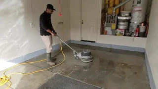 Cleaning a Garage Floor Using Diamabrush Concrete Prep Tool & Floor Drum-style Polisher