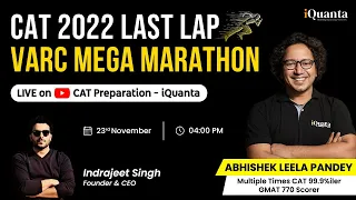 CAT 2022 | Last Lap VARC Mega Marathon | VARC Practice Session | CAT Exam Preparation