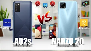 SAMSUNG A02s vs REALME NARZO 20 | Harga 1jt..an vs 2jt..an | Benchmark score | Full Barrbage