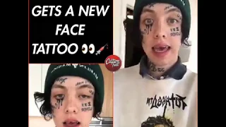 Lil Xan gets a new Insane face tattoo must see!!!