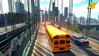 GTA 4 Car Crashes - School Bus Crash Testing Real Car Mods Ep.8