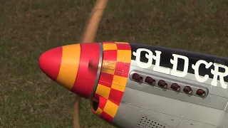 P 51D Mustang Top RC Model DLE 55 Futaba Robart RC Flight Maiden Dave Kelly