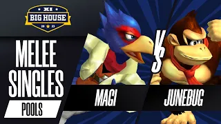 Magi (Falco) vs Junebug (Donkey Kong) - Melee Singles Pools - The Big House 11