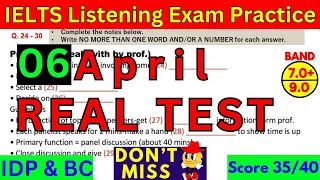 06 April 2024 IELTS Listening Practice Test With Answer Key | IELTS Exam Preparation | BC & IDP