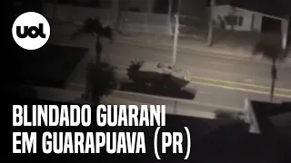 Ataques em Guarapuava: Blindado Guarani do exército percorreu as ruas da cidade durante conflito