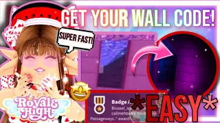 {EASY} HOW TO GET YOUR WALL CODE + PAPER AIRPLANE UNDER 5 MINUTES! 🤩 || Roblox Royale High||🏰