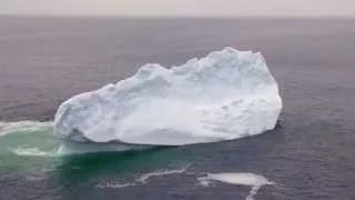 Iceberg breaks apart near Twillingate Newfoundland