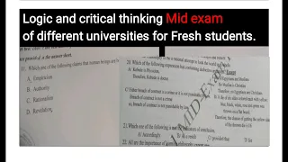 Logic and critical thinking Mid exam