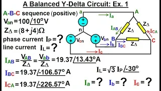 Electrical Engineering: Ch 13: 3 Phase Circuit (22 of 53) Balanced Y-Delta Circuit: Ex 1