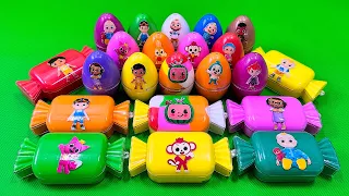 Cleaning Rainbow Pinkfong Eggs SLIME, Cocomelon Big Candy CLAY Coloring! Satisfying ASMR Videos