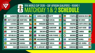 Matchday 1 & 2 Schedule: FIFA World Cup 2026 CAF African Qualifiers Round 1