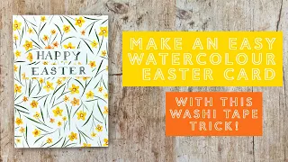 Make This Easy Watercolour Easter Card With This Washi Tape Trick!