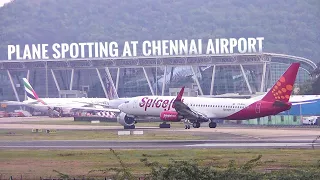 plane spotting at chennai Airport | Heavy arrivals and departures at close view #chennaiairport #maa