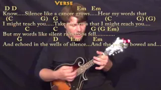 The Sound of Silence (Simon & Garfunkel) Mandolin Cover Lesson in Em with Chords/Lyrics