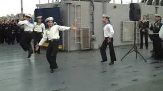 Russian Navy Dancers on U.S. Navy ship