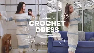 Long Sleeve Crochet Dress ♡ beginner tutorial + FREE PATTERN
