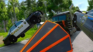 RAM PLOW TRUCK vs. 100 Police Cars - BeamNG Drive | Livid.BeamNG