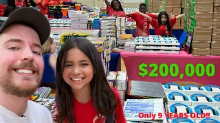 9 YEAR OLD AVA PARTNERS W/ SUN MAID & MR. BEAST PHILANTHROPY TO GIVEAWAY $200,000 TO LOCAL SCHOOLS!!